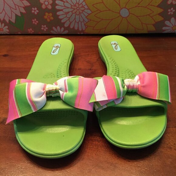 OKAL RUBBER SLIDES LIME GREEN - Picture 3 of 10